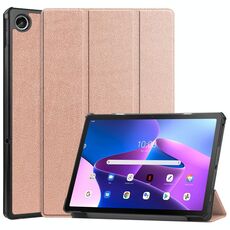 Per Lenovo Tab M10 Plus 10.6 3a generazione 2022 Custer Texture 3-Fold Custodia per tablet in pelle intelligente (oro rosa)