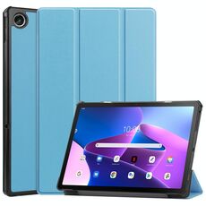 Per Lenovo Tab M10 Plus 10.6 3a generazione 2022 Custer Texture 3-Fold Custodia per tablet in pelle intelligente (azzurro)