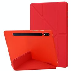 Per Samsung Galaxy Tab S8 / S7 Case di tavoletta in pelle silicone (rosso)