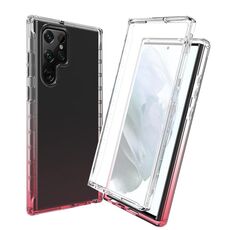 Per Samsung Galaxy S22 Ultra 5G Case di telefono a gradiente a gradiente chiaro resistente al corpo (RED)