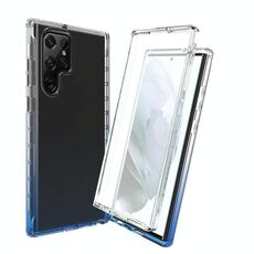 Per Samsung Galaxy S22 Ultra 5G Case di telefono a gradiente a gradiente chiaro resistente al corpo (blu)