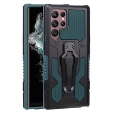 Per Samsung Galaxy S22 Ultra 5G Armor Warrior Shock Proof PC + TPU Telefono (Army Green)
