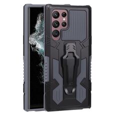 Per Samsung Galaxy S22 Ultra 5G Armor Warrior Shock AFROUP PC + TPU Custodia (Grigio)