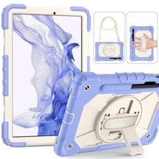 Per Samsung Galaxy Tab S8 / Tab S7 Contrast Color Robot Silicone + PC Tablet Case (beiige viola della radice di loto)
