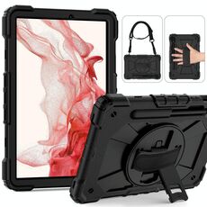 Per Samsung Galaxy Tab S8 / Tab S7 Contrast Color Robot Silicone + PC Tablet Case (nero)