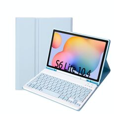 A610B Candy Color Bluetooth Case in pelle tastiera Bluetooth con slot a penna per Samsung Galaxy Tab S6 Lite 10,4 pollici SM-P610 / SM-P615 (ghiaccio bianco)