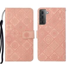 Per Samsung Galaxy S22+ 5G Ethnic Ethnic Excreated Pelle Telefono in pelle (rosa)