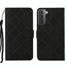 Per Samsung Galaxy S22+ 5G Ethnic Ethnic Excreated Pelle Telefono Custodia (Nero)