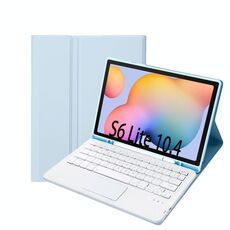 A610B-A Candy Color Bluetooth Case in pelle tastiera Bluetooth con slot a penna e touchpad per Samsung Galaxy Tab S6 Lite 10.4 pollici SM-P610 / SM-P615 (ghiaccio bianco)