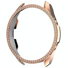 Per Samsung Galaxy Watch 3 45 mm Case di orologio per PC a diamante singolo (oro rosa)