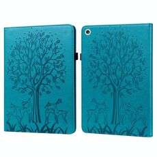 Per Lenovo M10 Plus 3a generazione Custodia per tablet in pelle goffrata albero e cervo da 10,6 pollici (blu)