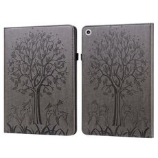 Custodia per tablet in pelle goffrata con albero e cervo da 10,6 pollici Lenovo M10 Plus 3a generazione (grigio)