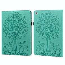 Custodia per tablet in pelle goffrata con albero e cervo da 10,6 pollici Lenovo M10 Plus 3a generazione (verde)