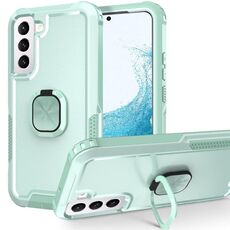 Per Samsung Galaxy S22 5G 3 in 1 Hold Holder PC + TPU Telefono (Mint Green)