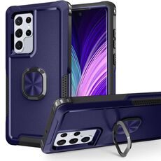 Per Samsung Galaxy S22 Ultra 5G 3 in 1 Hel Hold PC + TPU Telefono (Navy Blue)