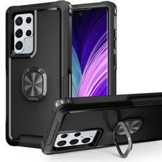 Per Samsung Galaxy S22 Ultra 5G 3 in 1 Hel Hold PC + TPU Telefono (Black)