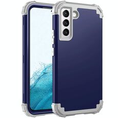 Per Samsung Galaxy S22 5G PC + Custodia al telefono in silicone (blu navy + grigio)