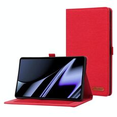 Per Oppo Realme Pad Mini Orizzontale Flip TPU + Fabric PU Cevello in pelle (rosso)