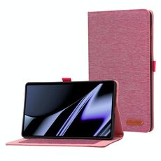 Per Oppo Realme Pad Mini Orizzontale Flip TPU + Fabric PU Cevello in pelle (Rose Red)