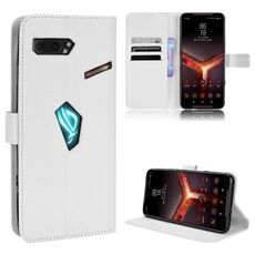 Per Asus Rog Telefono II ZS660KL Diamante Texture Pelle Telefono Custodia (Bianco)