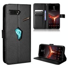 Per Asus Rog Telefono II ZS660KL Diamante Texture In pelle Custodia (Black)