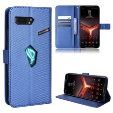 Per Asus Rog Telefono II ZS660KL Diamante Texture In pelle Custodia (blu)