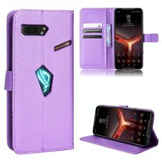 Per Asus Rog Telefono II ZS660KL Diamante Texture In pelle Custodia (Purple)