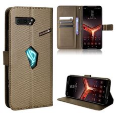 Per Asus Rog Telefono II ZS660KL Diamante Texture In pelle Custodia (Brown)