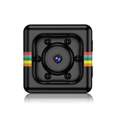 SQ11 MINI DV HD 480p 6 LED Sport Recorder Caliro con supporto, rilevamento del monitor di supporto e visione notturna IR e scheda TF (Black)