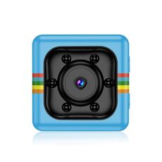 SQ11 MINI DV HD 480p 6 LED Sport Recorder Caliro con supporto, rilevamento del monitor di supporto e visione notturna IR e scheda TF (blu)