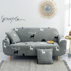 Tessuto alto elastico divano pigro tutto inclusivo, dimensioni: 4 persone (nuvola di vento grigio)