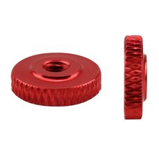 10 pezzi Knurled in lega di alluminio a strato singolo da dado a mano, specifica del prodotto: M3-D11*3Red
