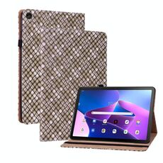 Per Lenovo Tab M10 Plus 10.6 3a Gen. Casetto in pelle Weave Color Weave con supporto (Brown)