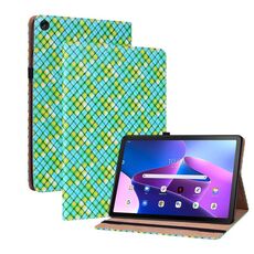 Per Lenovo Tab M10 Plus 10.6 3a Gen. Casetto in pelle Weave Color Weave con supporto (verde)