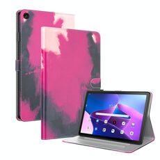 Per Lenovo Tab M10 Plus 10.6 3a Gen. Modello ad acquerello Scept Magnetic in pelle Magnetic Case (Berry)