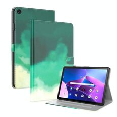 Per Lenovo Tab M10 Plus 10.6 3a Gen. Modello ad acquerello per la pelle Magnetica Canda di cuoio in pelle magnetica (verde)