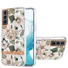 Per Samsung Galaxy S22 5G Ring IMD Flowers TPU Telefono (verde Gardenia)
