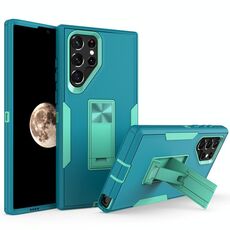 Per Samsung Galaxy S22 Ultra 5G Telfroad Magnetic Holder Case (Lake Blue + Blue-Green)