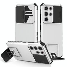 Per Samsung Galaxy S21 Ultra 5G Solto stereoscopico Custodia per telefono a camshield (bianco)