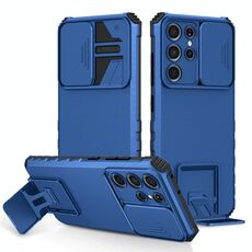 Per Samsung Galaxy S21 Ultra 5G Solto stereoscopico Custodia per telefono a camshield (blu)