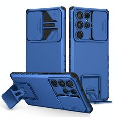 Per Samsung Galaxy S22 Ultra 5G Solto stereoscopico Custodia per telefono a camshield (blu)