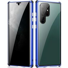 Per Samsung Galaxy S22 Ultra 5G Custodia a doppia faccia in vetro a doppia faccia a doppia faccia (blu)