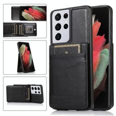 Per Samsung Galaxy S21 Ultra 5G Solid Color PC + Custodia protettiva TPU con slot per supporto e schede (nero)