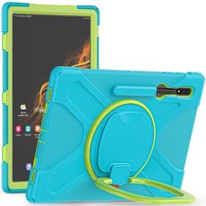 Per Samsung Galaxy Tab S8 Ultra X900 Silicone + PC Tablet Protective Case (azzurro + verde giallo)