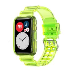 Per Huawei Watch Fit 2 Cinturino in silicone trasparente integrato (giallo trasparente)