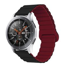 Per Xiaomi Haylou RT / RT2 / GST / GS / RS3 Cinturino in silicone magnetico con fibbia inversa universale (nero rosso vino)
