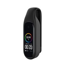 Per Xiaomi Mi Band 7/6/5/4 Custodia per orologio in silicone con clip in lamiera d'acciaio (nero)