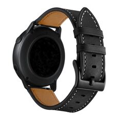 Per Huawei Watch GT3 Pro 43mm / 46mm 22mmCinturino per filo per cucire in pelle primo strato (nero)