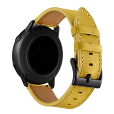 Per Huawei Watch GT3 Pro 43 mm / 46 mm Primo strato di filo per cucire in pelle Cinturino 20 mm / 22 mm (giallo)