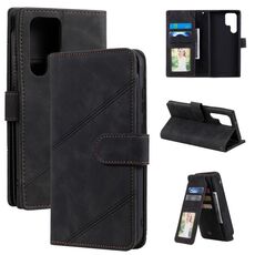 Per Samsung Galaxy S22 Ultra 5G Skin Feel Card Slot Pelle Telefono (Nero)